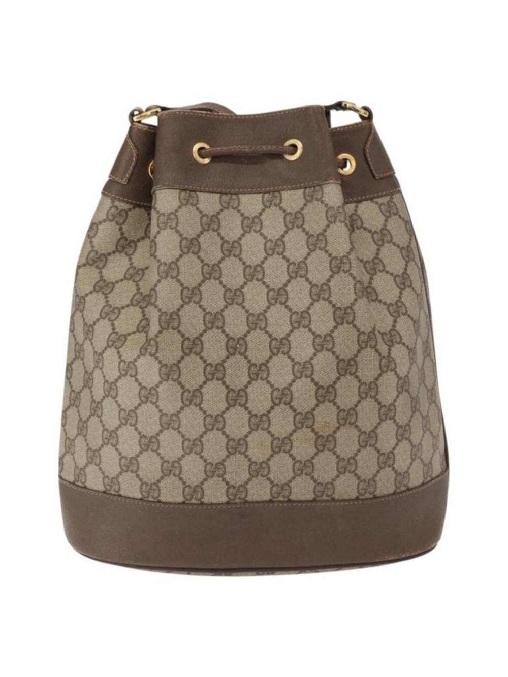 Authentic GUCCI GG Supreme Web Sherry Line Bag PVC Beige Gold 164 02 085 - Picture 9 of 16
